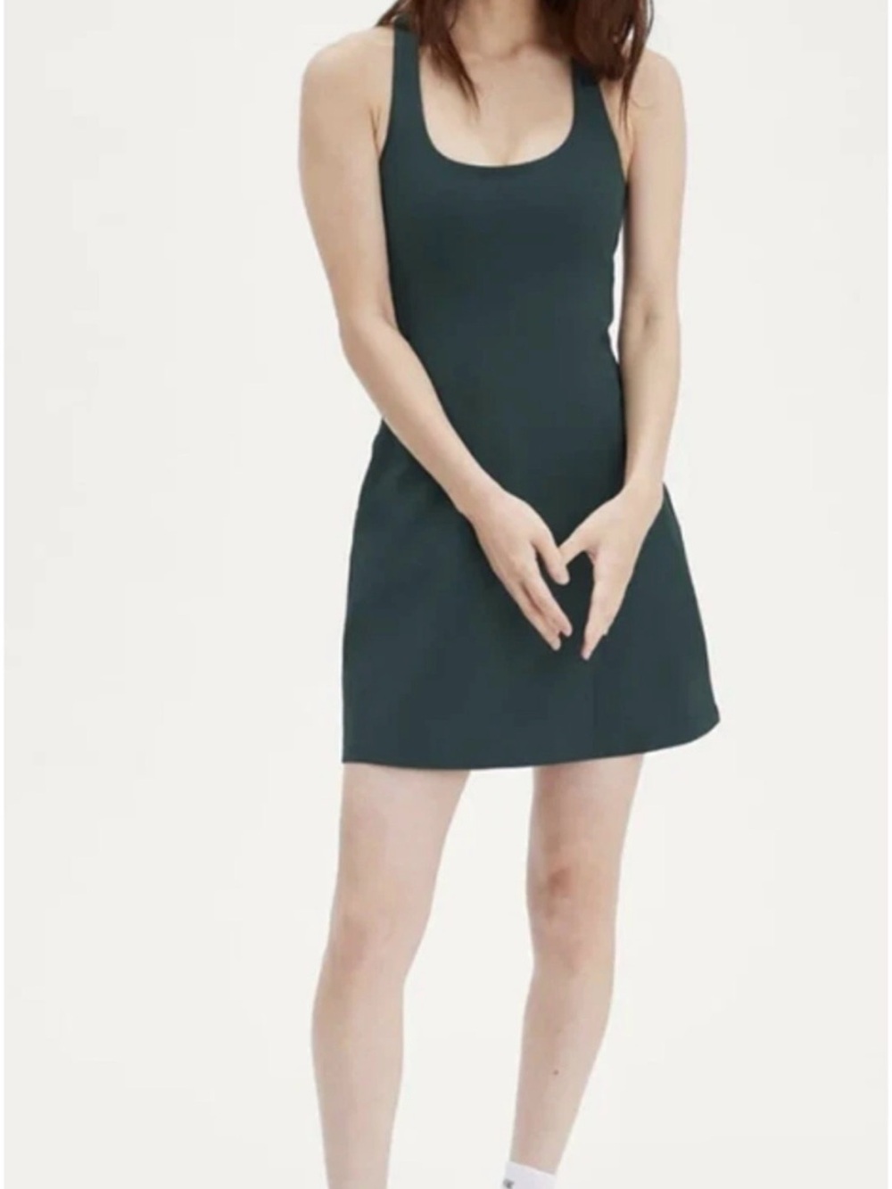girlfriend collective Scoop Neck Mini Dress - Deep Teal